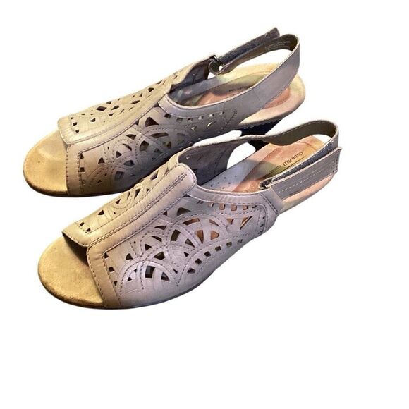 Rockport Cobb Hill Abbott Hi Vamp Yellow Leather Slingback Sandal size 10 N - Picture 3 of 6